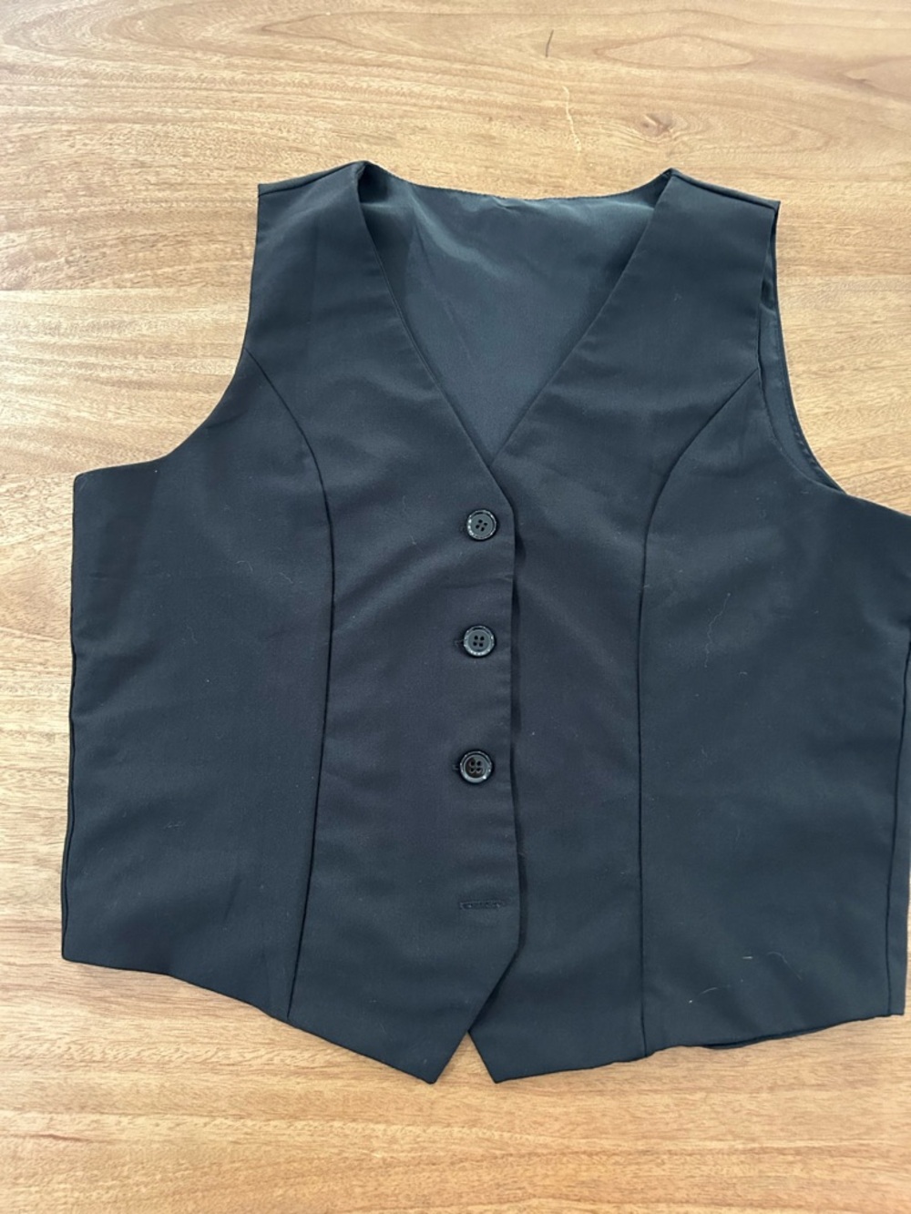 Classic Black Button-Front Vest